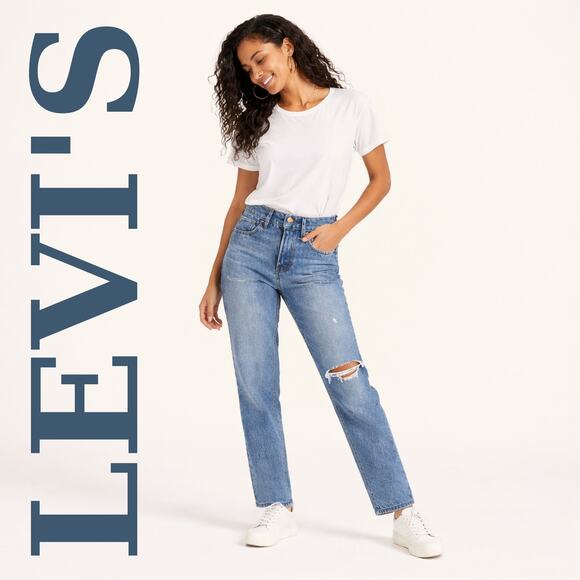 Levi's Denim - Levi's Wedgie Straight Jeans High Rise Button Fly Distressed Athens Asleep 26x27